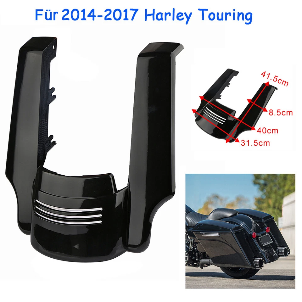 Extensión de guardabarros trasero de 5" relleno estirado para bicicleta de turismo Harley 2014-2017 Foto 3 de 4