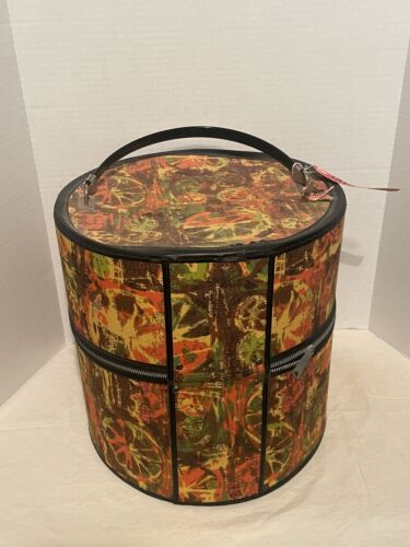 Bagmaster Retro Hat/Wig Box Travel 60’s-70’s Colorful Mod Zippered Groovy VTG - Picture 4 of 11