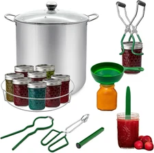 Stainless Steel Water Bath Canner with Rack and Lid - Complete Canning Tool Set