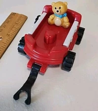 2001 Mattel Little People Little Red Wagon with Teddy Bear