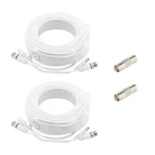 WHITE PREMIUM 200Ft CCTV SURVEILLANCE BNC EXTENSION CABLES FOR DEFENDER SYSTEMS