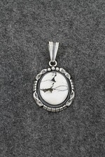White Buffalo & Sterling Silver Pendant - Samuel Yellowhair