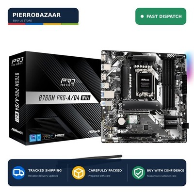 ASRock B760M Pro-A/D4 WiFi Micro ATX Motherboard LGA1700 DDR4 PCIe 4.0