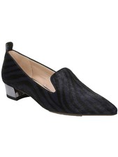 FRANCO SARTO Womens Navy Zebra Vianna Slip On Leather Heeled Loafers 5 M