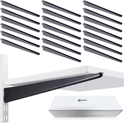 20 Pcs Adjustable Shelf Brackets for Double Track System Closet Organization Hea