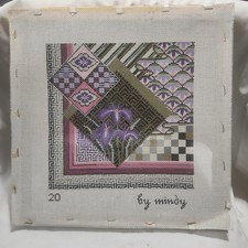Japanese Quilt Handpainted Needlepoint Canvas Mindy 20 18 CT 8x8 B37