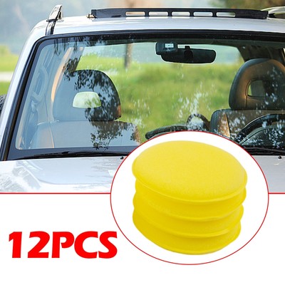 12pcs/lot Yellow Car Sponge Wax Applicator Pads Auto Care Polishing Sponges