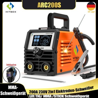 200A Mini ARC Schweißgerät 220V E-Hand MMA Schweißgerät Inverter IGBT Neu DE