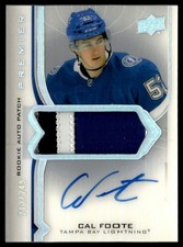 2020-21 Upper Deck Premier Acetate Rookie Auto Patch Cal Foote Rookie Auto