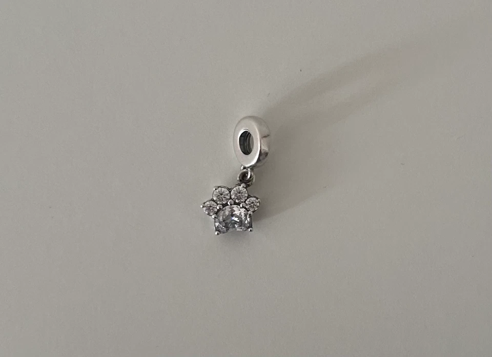 Pandora Funkelnder Pfotenabdruck Charm Sterling Silber