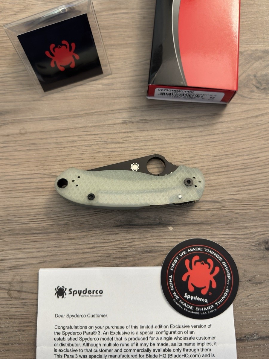 Spyderco Para 3 BladeHQ Exclusive Diamond Jade G10 DLC MagnaCut