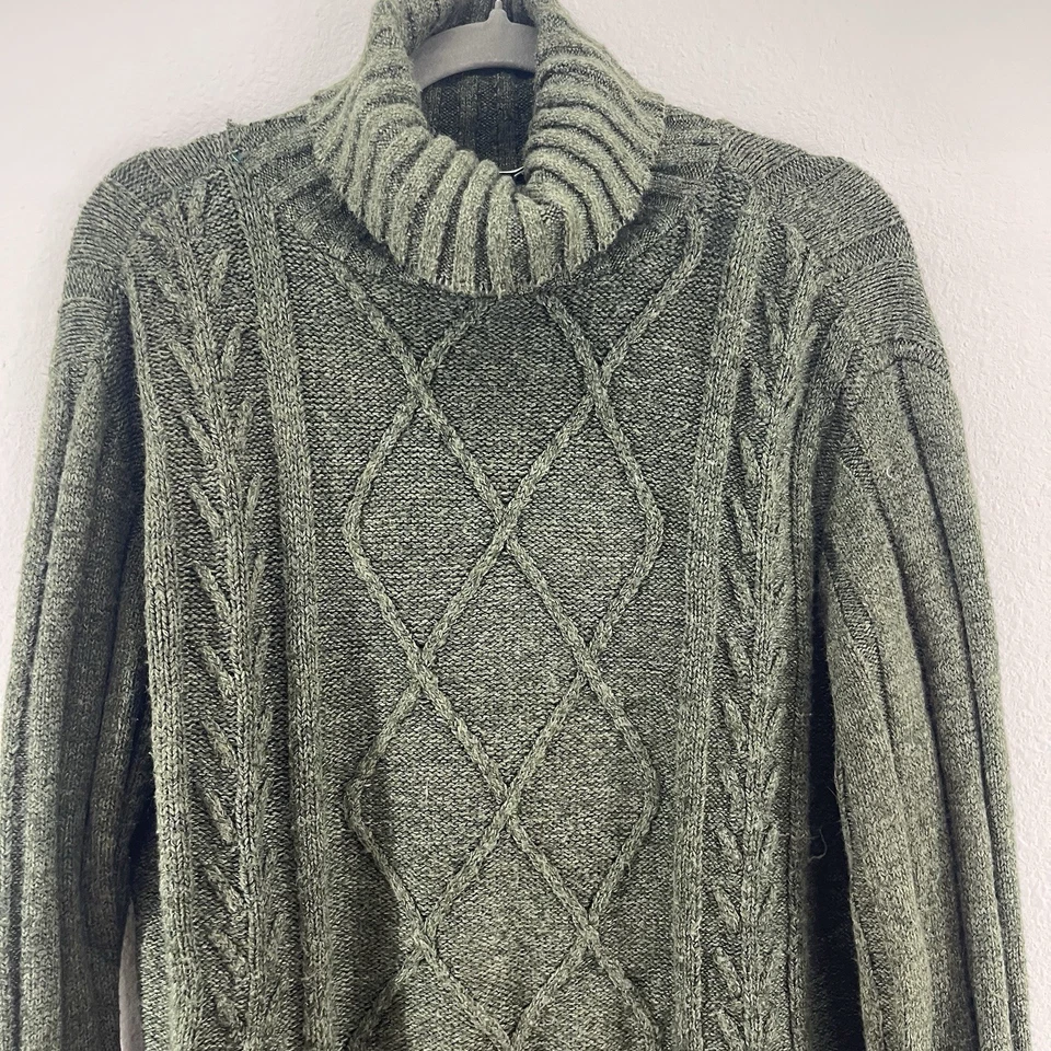 Suéter de Colección Cabin Core Tejido con Cable para Mujer’s Cuello con Capucha en L Acogedor Navidad Verde EE. UU. Foto 2 de 4