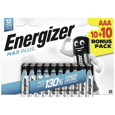 20er Multipack Energizer Max Plus Micro (AAA)-Batterie Alkali-Mangan 1.5 V 20