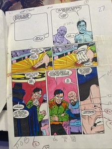 Original DC comic Cover art page Secret Origins #10 1987 Page 3 Stranger Color