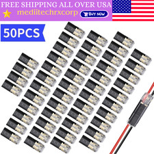 50 PCS Double-Wire Plug-in Connector, Cable Clamp with Locking Buckle AWG 18-22