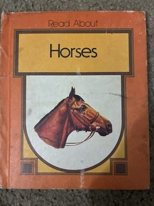 Rare Vintage Children’s Book Horses Illustrated Retro Display Cottage Farmhouse