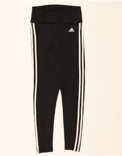 ADIDAS Womens Leggings UK 8/10 Small Black Polyester BC04
