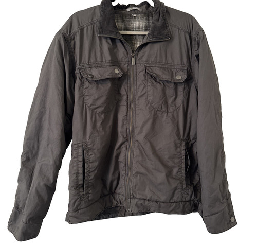 Horny Toad Butte Jacket Sz Large Shirt Coat Flannel Lined Corduroy Collar