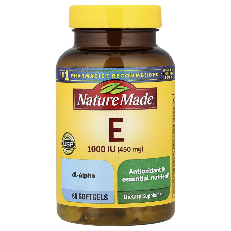 Vitamin E, 450 mg (1,000 IU), 60 Softgels