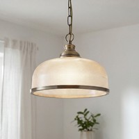 HäNgelampe Pendelleuchte Glas Metall Ø 27 Cm In Messing Antik Klar E27 Esstisch
