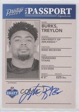 2022 Panini Prestige NFL Passport Signatures Treylon Burks #NPS-TB Auto 0g70