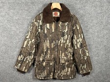 Vintage 90s Dickies Trebark Camo Hunting Jacket Faux Fur Collar Made in USA L