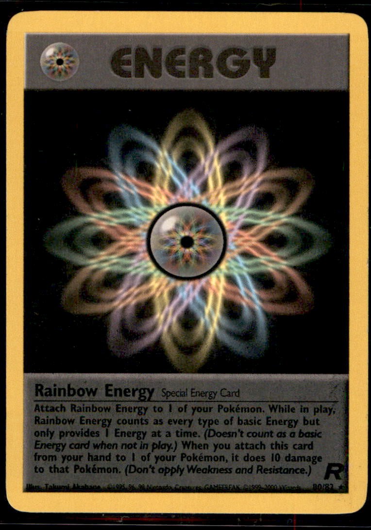 Rainbow Energy (80) Rare Team Rocket 80/82 NM Pokemon TCG WOTC