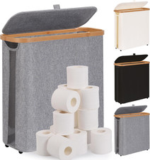 Toilet Paper Storage Basket with Lid - the Ultimate Bathroom Organizer, Free Sta