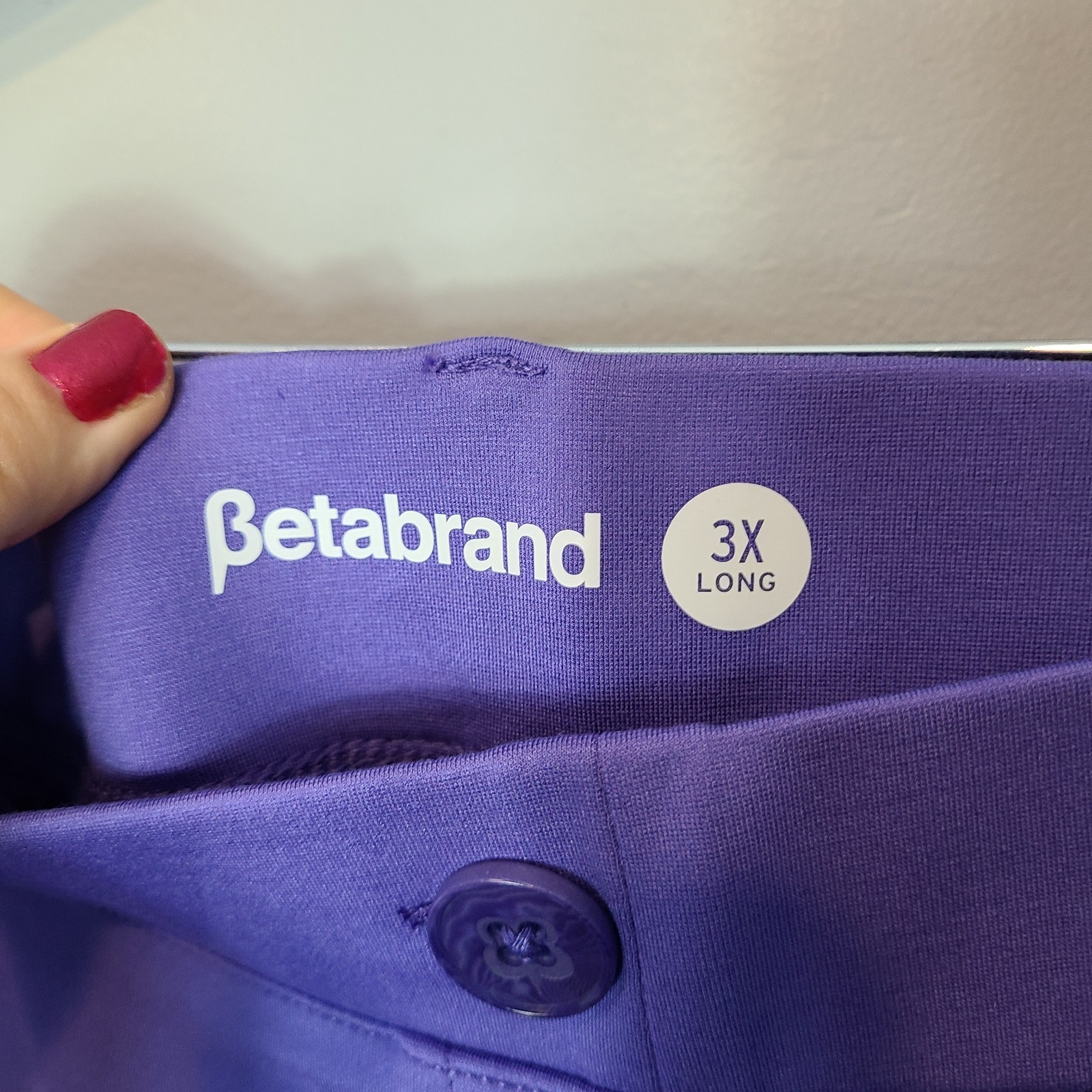 Betabrand Women Wide Leg Dress Yoga Pants Purple Size 3X Long Stretch New Office