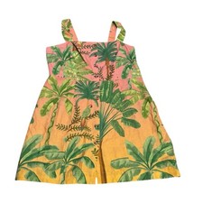Farm Rio Sunrise Ombré Tropical Print Linen Blend Dress Womens XL