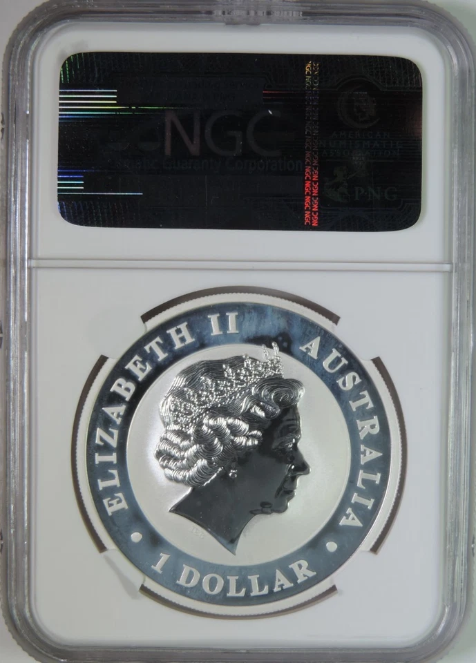 2012 P Australia Kookaburra 1oz .999 Silver $1 Coin NGC MS70 - Image 2 of 4