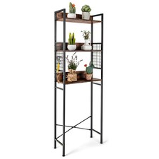 Bathroom Organizer Space Saver 3-Tier Over-The-Toilet Storage Rack Rustic Brown