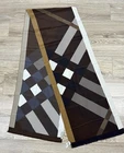 Authentic Burberry Nova Check Logo Silk Scarf  Stole Brown 220x40 cm