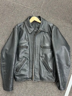 Schott 680 Black Leather Single Rider Jacket Size 38 Men's Authentic