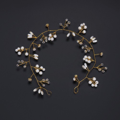 Jewelry Pearl Crystal Diamante Headband Bride Accessories Wedding Hair Vine - Picture 10 of 14
