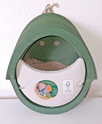 WoodStone for life Open Nest Box / Nistkasten - Grün weiß - neuwertig