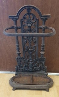Cast Iron Stick Stand Coalbrookdale Style Small Cast Iron Umbrella Hall Stand.