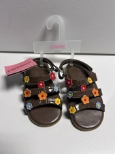 NEW Gymboree Girl s Brown Floral Aloha Sandals Size 8