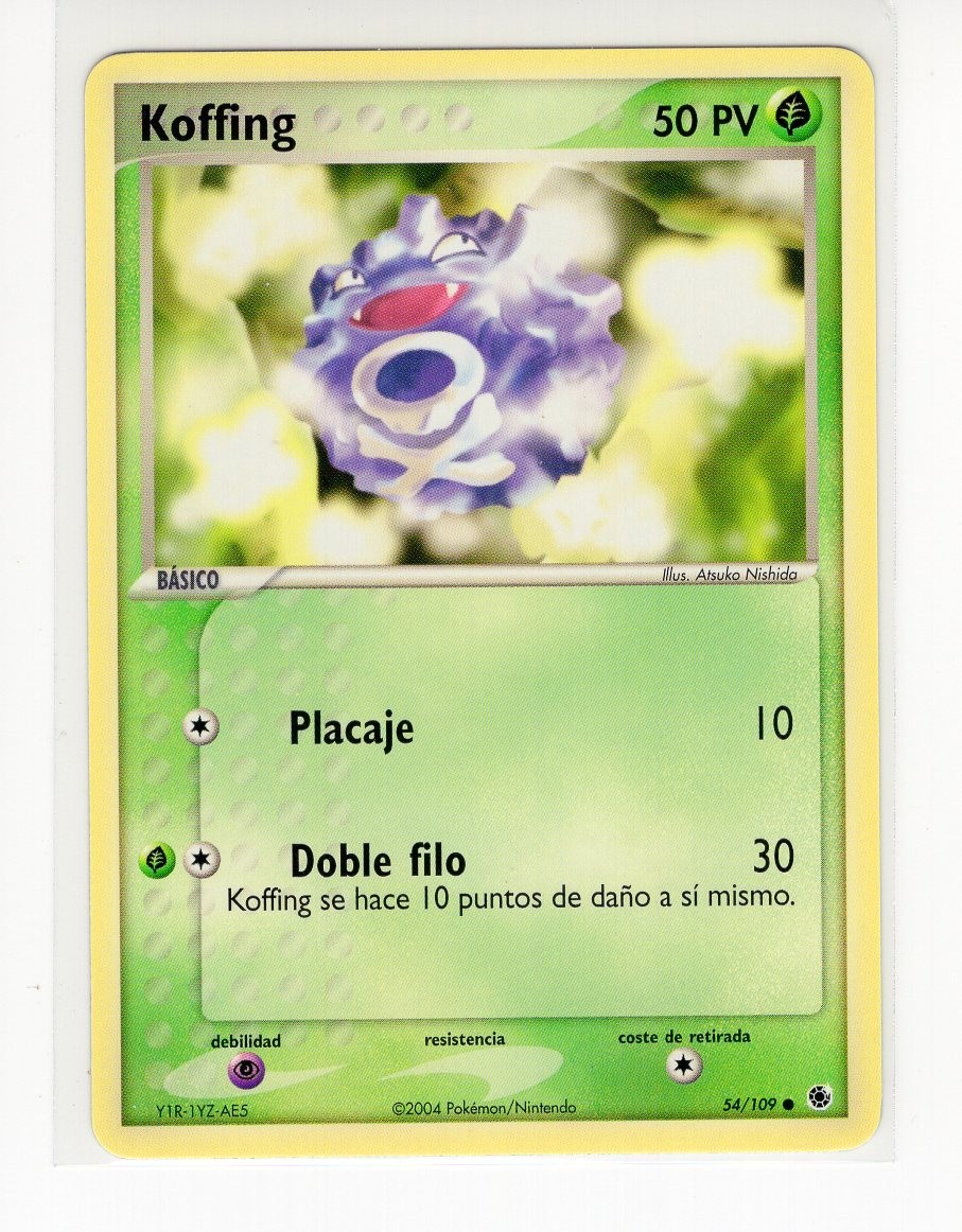 1x ~ESP~ SPANISH Koffing 54/109 Ruby Sapphire Pokemon Card (Ref: TEAL)
