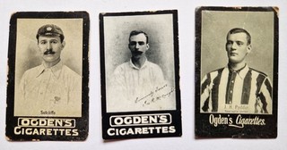 3 x Ogden’s Tabs Cigarette Cards circa 1902 Newcastle United Tottenham Hotspur
