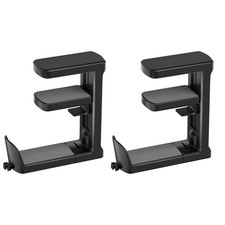 2 PCS Headphone Hook Adjustable ClampOn Under Desk Gaming Headset Holder
