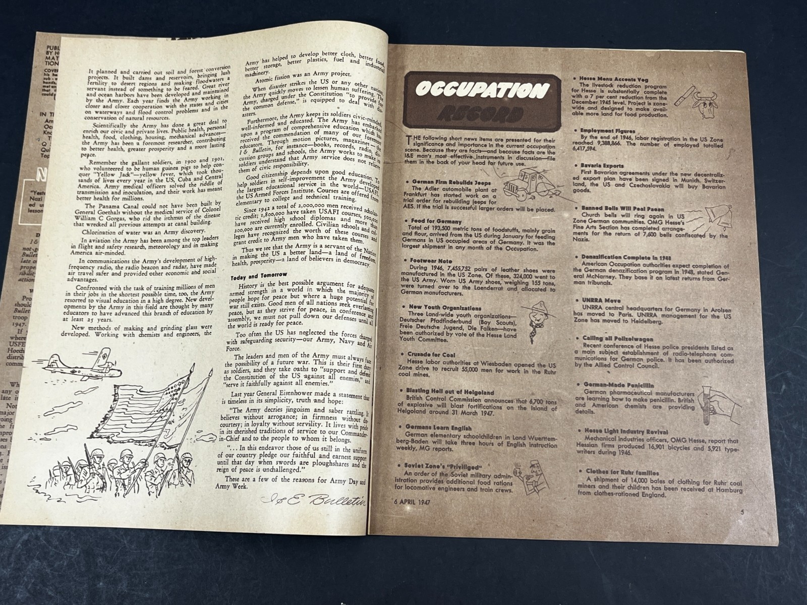 Post WW2 1947 US Army Infantry Troop Magazine German Occupation Army Day Week