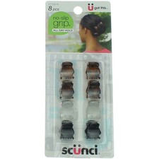 Scunci No Slip Grip Mini Jaw Clips, 8 Ct