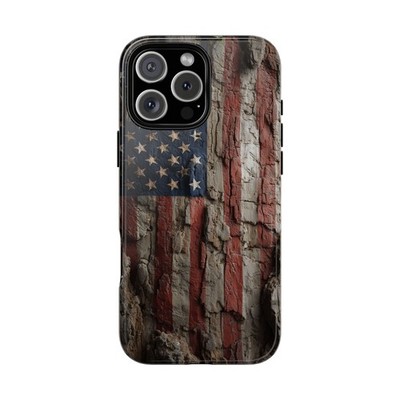 Phone Ink - iPhone | Galaxy | Pixel Case - American Flag Oak Bark