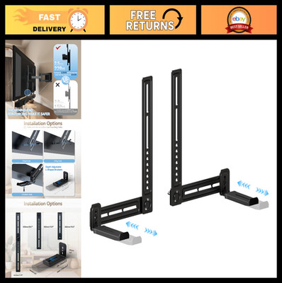 Adjustable Sound Bar Mount for TV - Under/Above Mounting, Detachable Arms & L-Br