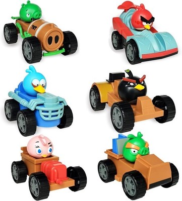 Newly Licensed Angry Birds Go Toy Collectible Kart Racer Car (Set of 6) Figures