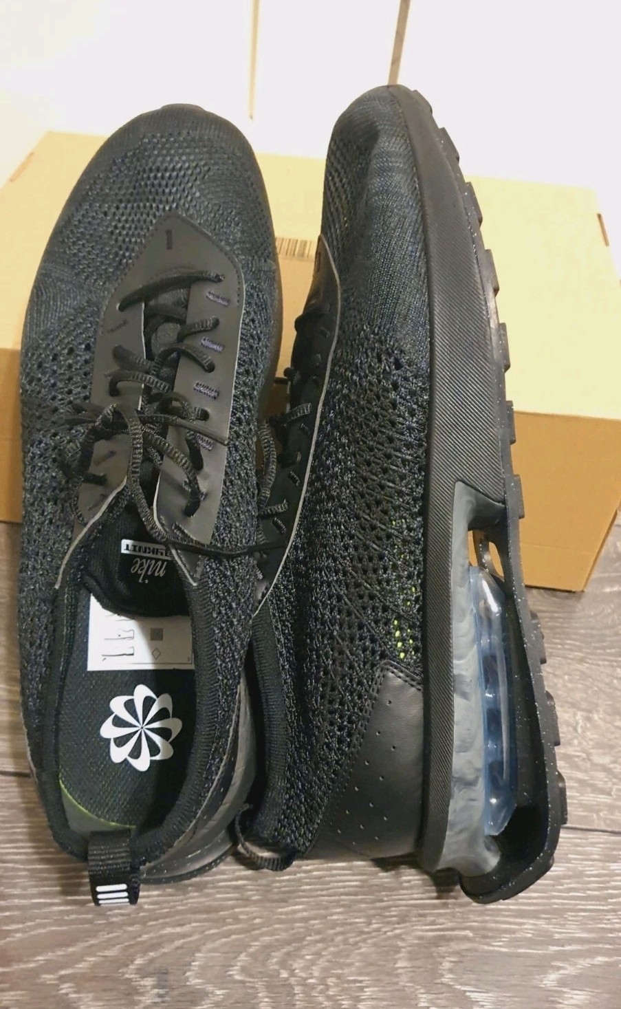 Nike Air MAX FLYKNIT RACER Triple Black FD2764001 UK Size 10.5 RRP 159.99 image 6