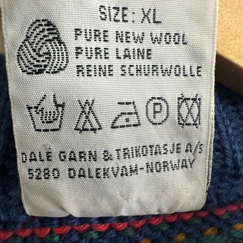 Dale of Norway Blue Multicolor Fair Isle Thick Pullover Sweater VTG XL EUC - Picture 5 of 10
