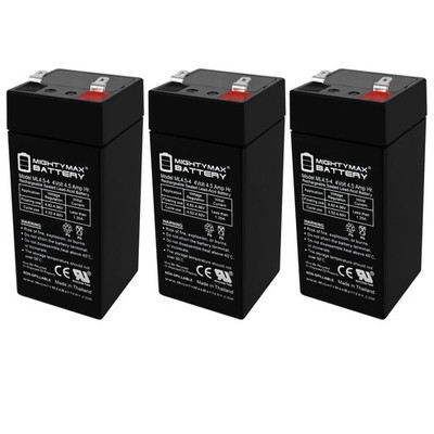 Mighty Max 4 Volt 4.5 Ah Sealed Lead Acid Battery - 3 Pack