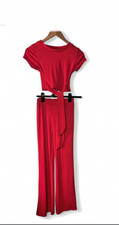 Women's Red Two Piece Set Flared Size - XS - Festival, Day Wear, Date Night